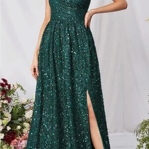 NWOT.  Emerald Green One Shoulder
